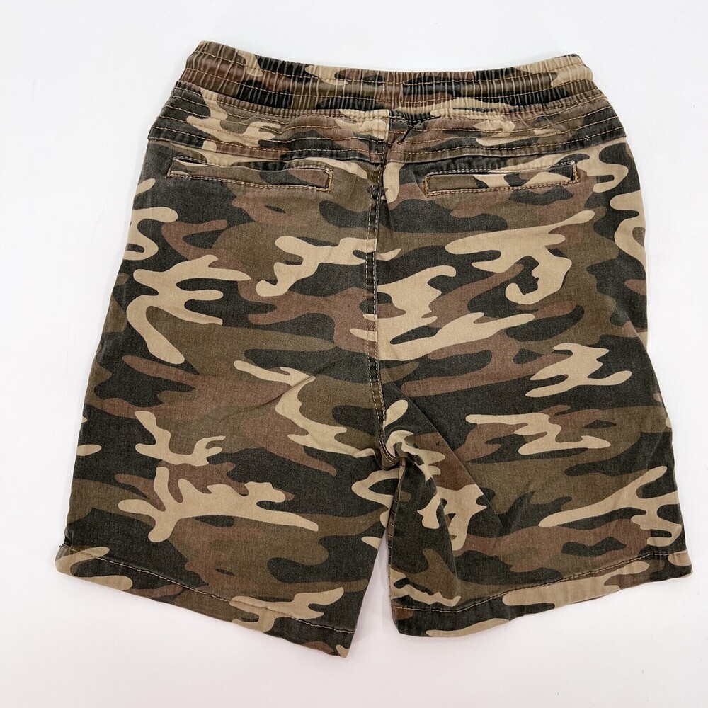 Ring of Fire Short Boys 12 Brown Camo Elastic Waist Drawstring Pull on Pocket *